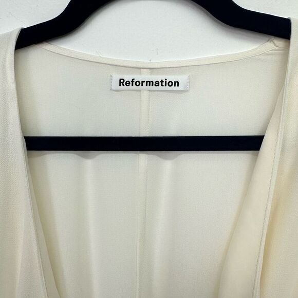 Reformation Women’s Cream Off White Winslow Elegant Wrap Maxi Dress - Picture 5 of 14